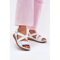 Moteriški Odiniai Sandalai Su Velcro Maciejka L6848-11 Balti 201213