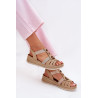 Moteriški Sandalai Ant Kulno Su Papuošalais Šviesiai Bežiniai Inblu RV000015 | Sandalai moterims | jai24.lt
