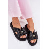 Moteriški odiniai sandalai ant platformos su kaspinu CheBello 4647 juodi | Šlepetės | jai24.lt