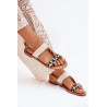 Plokščios Moteriškos Šlepetės Su Karoliukais Leopardas Bežinės Virona | Sandalai moterims | jai24.lt