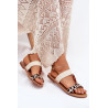 Plokščios Moteriškos Šlepetės Su Karoliukais Leopardas Bežinės Virona | Sandalai moterims | jai24.lt