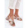 Odinės Moteriškos Šlepetės Ant Kulno Su Gėlėmis Laura Messi 2950 Baltos | Sandalai moterims | jai24.lt