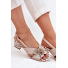 Odinės Moteriškos Šlepetės Ant Kulno Su Gėlėmis Laura Messi 2950 Baltos | Sandalai moterims | jai24.lt