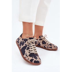 Moteriški Suedinės Barefoot Sportbačiai Su Juostelėmis Zazoo N1120 Ruda-Beige 201263