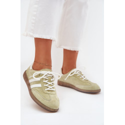 Žemi Odiniai Moteriški Sportbačiai Lime Ismina 201279