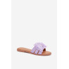 Moteriški Batai Su Plokščiu Kulnu Ir Tiulio Lanku Violetiniai Tanira | Šlepetės | jai24.lt