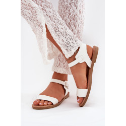 Moteriški Sandalai Ant Lygio Kulno Eko Oda Sidabriniai Kivara 201293