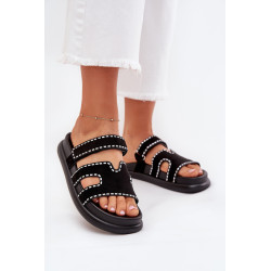 Moteriški Sandalai Su Dekoracija Ant Platformos Juodi Delyna 201295