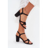 Moteriški blokinio aukšto kulno sandalai juodi Mavira | Sandalai moterims | jai24.lt