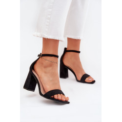 Moteriški Sandaalai Ant Kulno Iš Eko Suede Juodi Elirae 201298