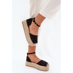 Moteriški espadrilės ant platformos su pynimu fuksija Selise 201312