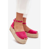 Moteriški espadrilės ant platformos su pynimu fuksija Selise | Sandalai moterims | jai24.lt
