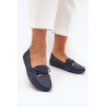 Moteriški mokasinai su perforuotu modeliu ir raišteliais tamsiai mėlynos Mirisa | Mokasinai moterims | jai24.lt