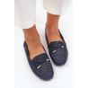 Moteriški mokasinai su perforuotu modeliu ir raišteliais tamsiai mėlynos Mirisa | Mokasinai moterims | jai24.lt