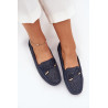 Moteriški mokasinai su perforuotu modeliu ir raišteliais tamsiai mėlynos Mirisa | Mokasinai moterims | jai24.lt