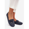 Moteriški mokasinai su perforuotu modeliu ir raišteliais tamsiai mėlynos Mirisa | Mokasinai moterims | jai24.lt