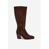 Suede Ilgos Batai Su Kulnu Ir Užtrauktuku Rudi Lissara | Ilgaauliai batai | jai24.lt