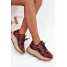 Odiniai Sneakers Ant Platformos Moterims Big Star SS274625 HI-POLY SYSTEM Bordo | Kedai | jai24.lt