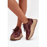 Odiniai Sneakers Ant Platformos Moterims Big Star SS274625 HI-POLY SYSTEM Bordo | Kedai | jai24.lt