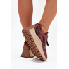 Odiniai Sneakers Ant Platformos Moterims Big Star SS274625 HI-POLY SYSTEM Bordo | Kedai | jai24.lt