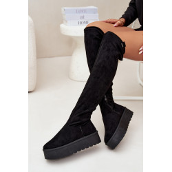 Moteriški Platforminiai Batai Iki Kelio Big Star SS274264 Juodi 201372