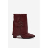 Šilti Auliniai Batai Su Kulnu Ir Apvartu Ir Sagtimi Bordo Ylenara | Auliniai batai moterims | jai24.lt