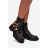 Lakuoti Batai Darbininkams Moterims Su Auksine Grandine Šildomi Juodi Sarinae | Auliniai batai moterims | jai24.lt