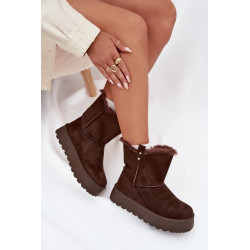 Moteriški Sniego Batai Ant Platformos Su Parduotuvių Tamsiai Bežiniai Evelira 201417