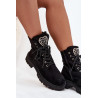 Darbo Batai Su Papuošalų Dekoruota Šilta Eko Suede Juoda Miryssa | Auliniai batai moterims | jai24.lt