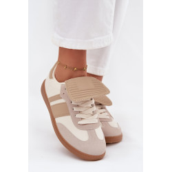 Žemi moteriški sneakeriai su apversta liežuvėliu kreminiai Ardira 201429