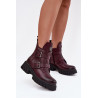 Odiniai odiniai izoliuoti moteriški batai su sagtimis ir dekoratyviniu detalu Zazoo 60482 šokoladas