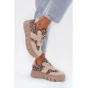 Veltinio aptraukti moteriški sneakers ant masyvios platformos Vinceza 66841 Leopardas smėlio | Kedai | jai24.lt