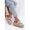 Veltinio aptraukti moteriški sneakers ant masyvios platformos Vinceza 66841 Leopardas smėlio | Kedai | jai24.lt
