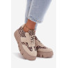Veltinio aptraukti moteriški sneakers ant masyvios platformos Vinceza 66841 Leopardas smėlio | Kedai | jai24.lt