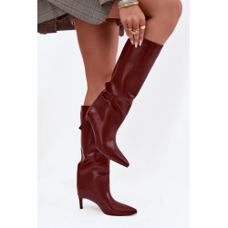 Moteriški įsispiriami šiltiniai auliniai batai su kulnu juodi alyvuogių 201453