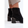 Aksominiai moteriški auliniai batai su blokiniu kulnu su reljefu Vinceza 66801 juodi | Auliniai batai moterims | jai24.lt