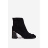 Aksominiai moteriški auliniai batai su blokiniu kulnu su reljefu Vinceza 66801 juodi | Auliniai batai moterims | jai24.lt