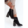 Aksominiai moteriški auliniai batai su blokiniu kulnu su reljefu Vinceza 66801 juodi | Auliniai batai moterims | jai24.lt