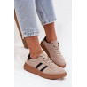 Aksominiai moteriški sneakers ant platformos smėlio spalvos Elivienne | Kedai | jai24.lt