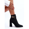 Eko Zamszines Aulinės Su Kulniuku Su Dekoru Juodos Lymall | Auliniai batai moterims | jai24.lt