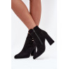 Eko Zamszines Aulinės Su Kulniuku Su Dekoru Juodos Lymall | Auliniai batai moterims | jai24.lt