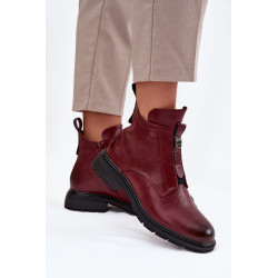 Šiltos moteriški batai su užtrauktuku ir dekoratyviu detale juodi Roselle 201474