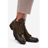 Lakavotos moteriški auliniai batai su dekoratyviniu reljefu Vinceza 16477 tamsiai žalia | Auliniai batai moterims | jai24.lt
