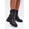 Moteriški kulniukai su stora kulniuku su dvigubu užtrauktuku Vinceza 58605 Juoda | Auliniai batai moterims | jai24.lt