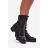Moteriški kulniukai su stora kulniuku su dvigubu užtrauktuku Vinceza 58605 Juoda | Auliniai batai moterims | jai24.lt