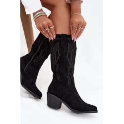 Moteriškos kaubojų auliniai batai su kulnu Vinceza 16508 Tamsiai smėliniai 201482