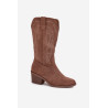 Moteriškos kaubojų auliniai batai su kulnu Vinceza 16508 Tamsiai smėliniai | Ilgaauliai batai | jai24.lt