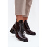 Odos lakuoti kulkšnies batai su dekoratyviais elementais izoliacija Zazoo 60560 bordo | Auliniai batai moterims | jai24.lt