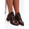 Odos lakuoti kulkšnies batai su dekoratyviais elementais izoliacija Zazoo 60560 bordo | Auliniai batai moterims | jai24.lt