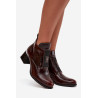 Odos lakuoti kulkšnies batai su dekoratyviais elementais izoliacija Zazoo 60560 bordo | Auliniai batai moterims | jai24.lt